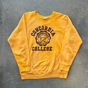 Vintage 80s Champion Yellow Crewneck Sweatshirt Size L